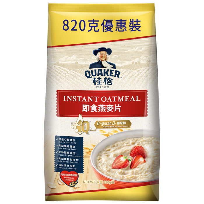 桂格 - 即食燕麥片袋裝 820克 (紅袋) **此日期前最佳 4/6/2026**