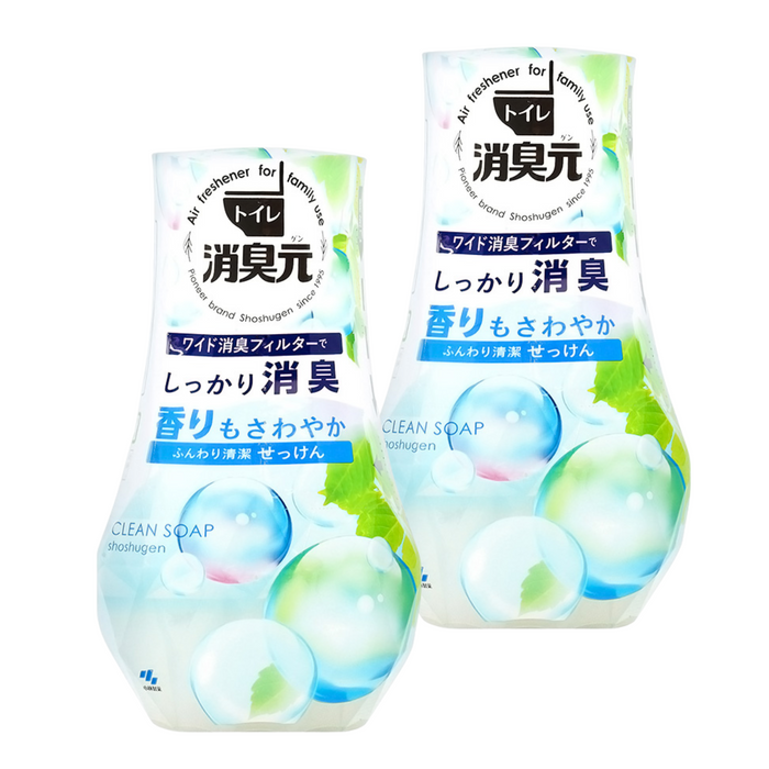 小林製藥 -【2支裝】浴廁消臭元芳香劑 (柔和清潔皂香) 400ml x2 【平行進口】