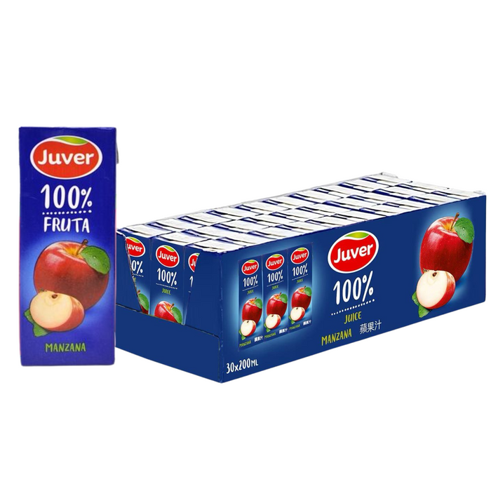 Juver - 【原箱30包】100% Fruta 蘋果果汁 200ml x30包 **新舊包裝,隨機發貨** 此日期前最佳27/11/2025**