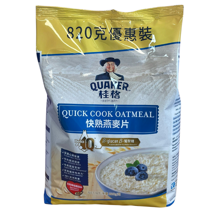 桂格 - 快熟燕麥片袋裝 820克 (藍袋) **此日期前最佳 8/10/2026**