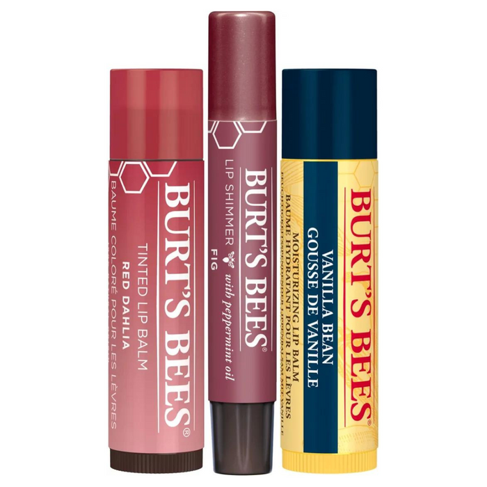 BURT'S BEES - 保濕潤唇系列套裝 (雲呢拿豆4.25g + 大麗花4.25g + 無花果2.6g ) **香港行貨**