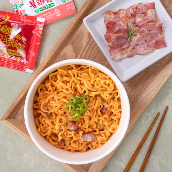 三養 - 【2碗裝】辣雞玫瑰奶油撈麵(碗) 105g x2 **包裝可能有所不同** 到期日25/03/2026