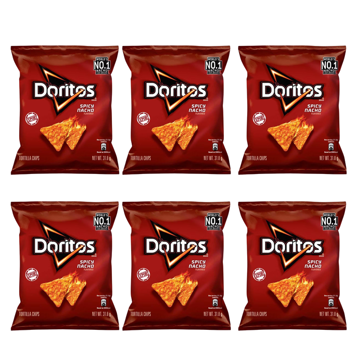 Doritos - 【6包裝】多樂脆香辣芝士味粟米片 31.8g x6 **包裝可能有所不同**