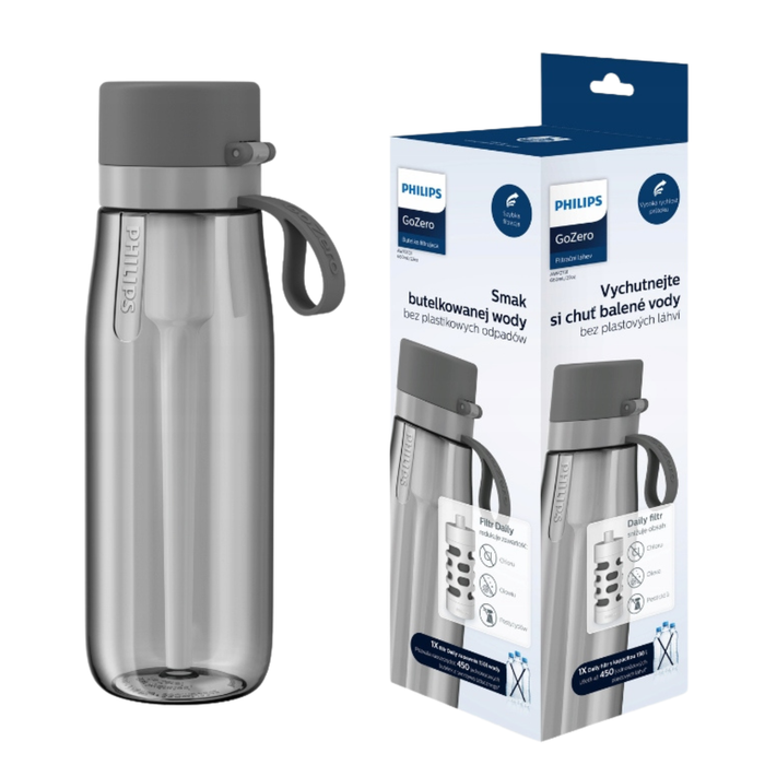 飛利浦 - GoZero 過濾水樽 660ml (灰黑色) AWP2731【平行進口】 **包裝可能有所不同**