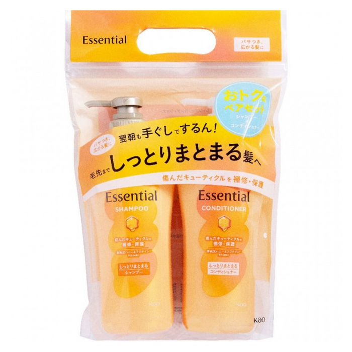 花王 - Essential 受損修護智慧型洗髮套裝 (橙色) 洗髮水 450ml + 護髮素 450ml 【平行進口】**包裝可能有所不同**