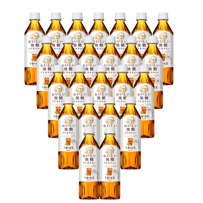 麒麟 - 【原箱24支】午後紅茶 無糖紅茶 500ml x24支 **新舊包裝，隨機發貨** 此日期前最佳 12/2025