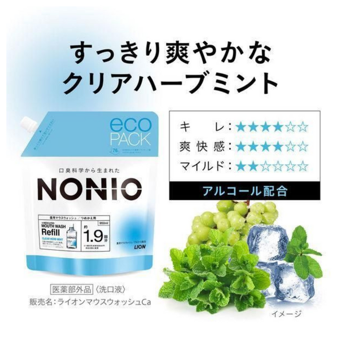 獅王 - NONIO 漱口水 薄荷味補充裝 (藍色) 950ml 【平行進口】**包裝可能有所不同**