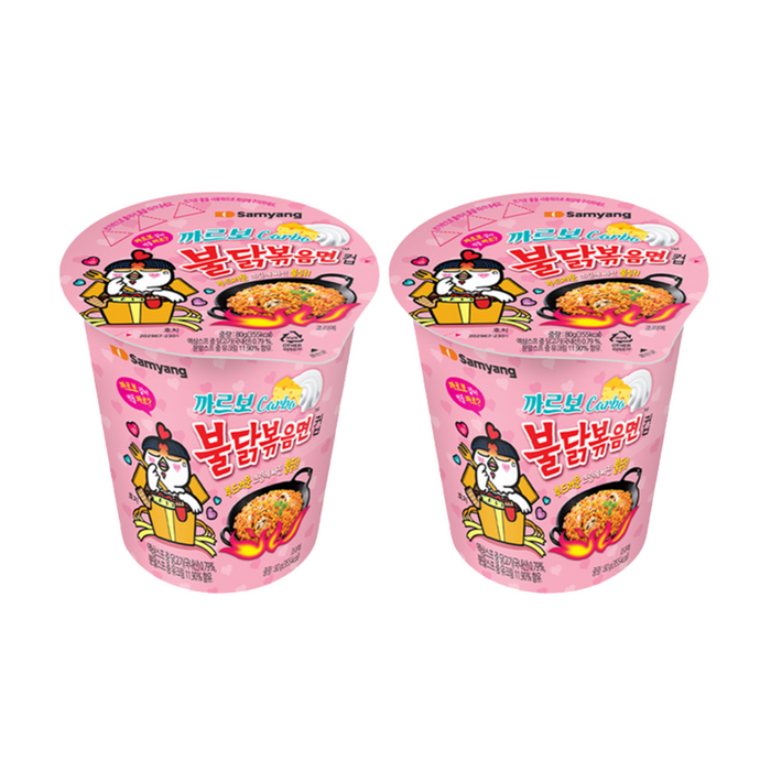 三養 - 【2杯裝】辣雞卡邦尼味撈麵 (杯) 80g x2 **包裝可能有所不同** 到期日 27/04/2026或之後