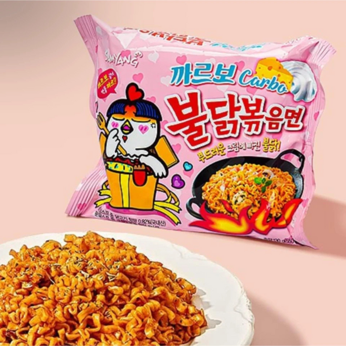 三養 - 辣雞卡邦尼忌廉奶油味撈麵 (5包裝) 140g x5 **包裝可能有所不同** 到期日 30/01/2026或之後