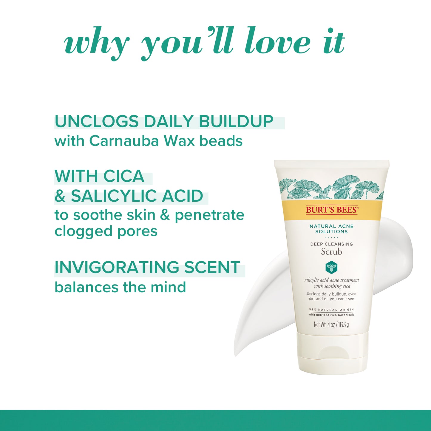Burt's Bees Natural Acne Solutions Deep Cleansing Scrub 净・ 抗痘深层磨砂膏