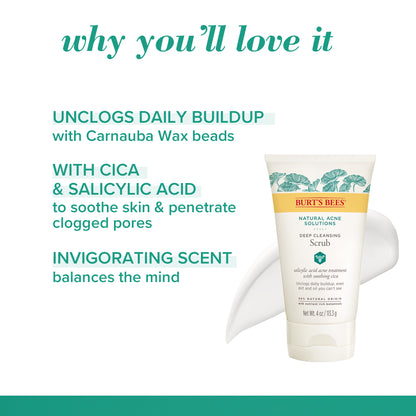 Burt's Bees Natural Acne Solutions Deep Cleansing Scrub 净・ 抗痘深层磨砂膏