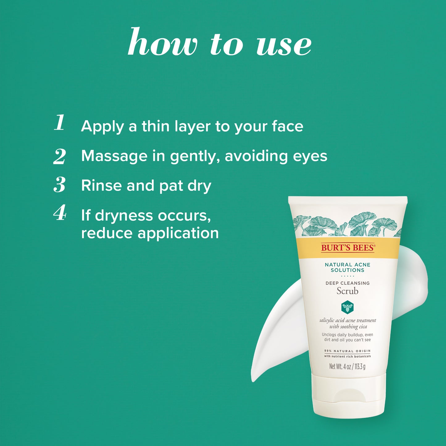 Burt's Bees Natural Acne Solutions Deep Cleansing Scrub 净・ 抗痘深层磨砂膏
