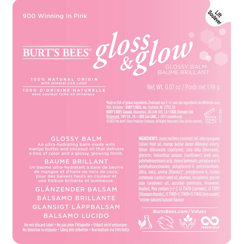 Burt's Bees 透亮潤唇膏 - 輕柔粉紅 (Winning in Pink) 1.98g