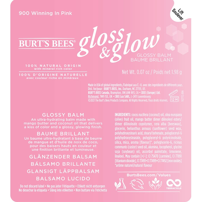 Burt's Bees Winning in Pink Translucent Lip Balm - Soft Pink 1.98g
