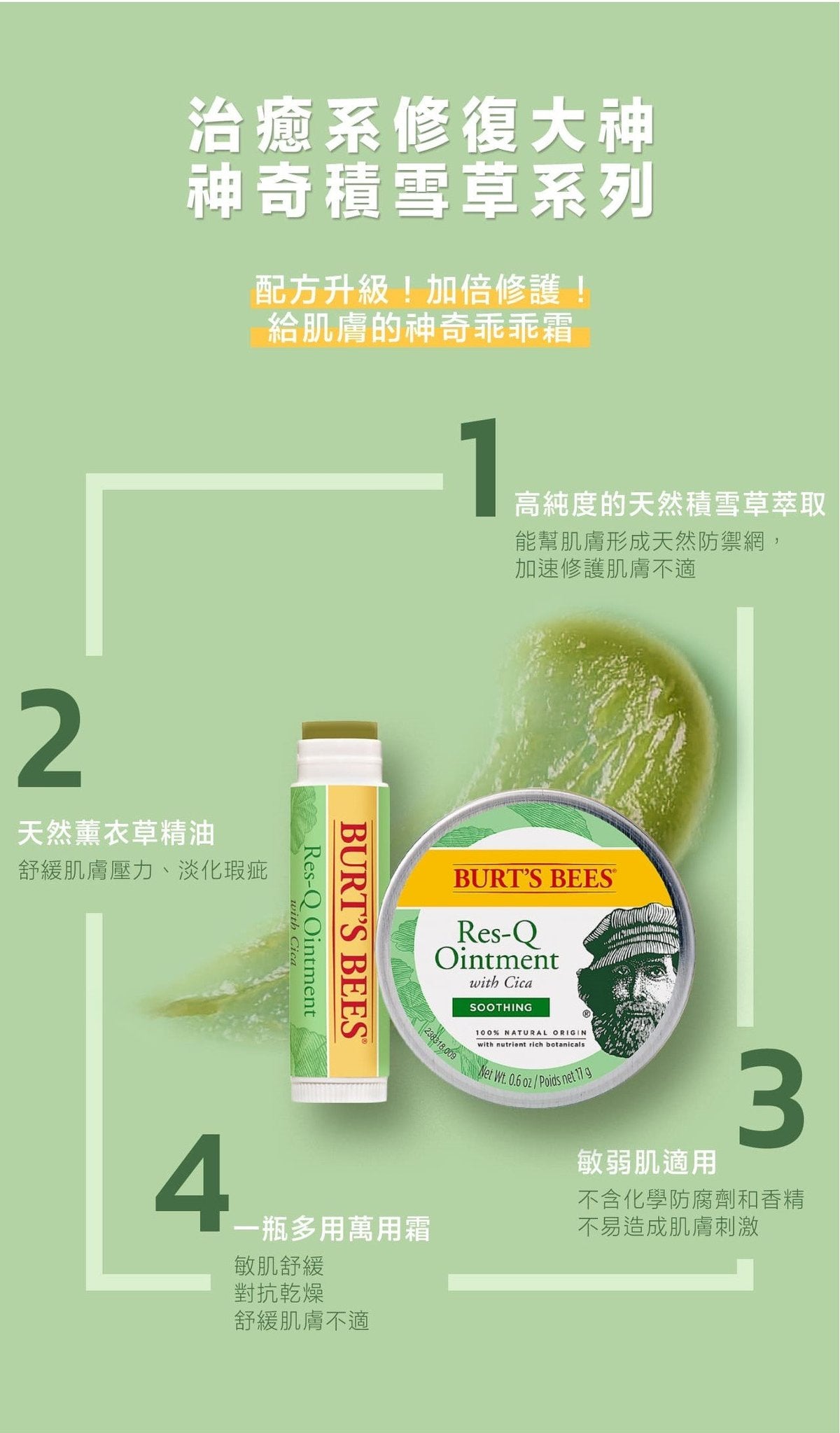 Burt's Bees 积雪草万用软膏笔4.25g
